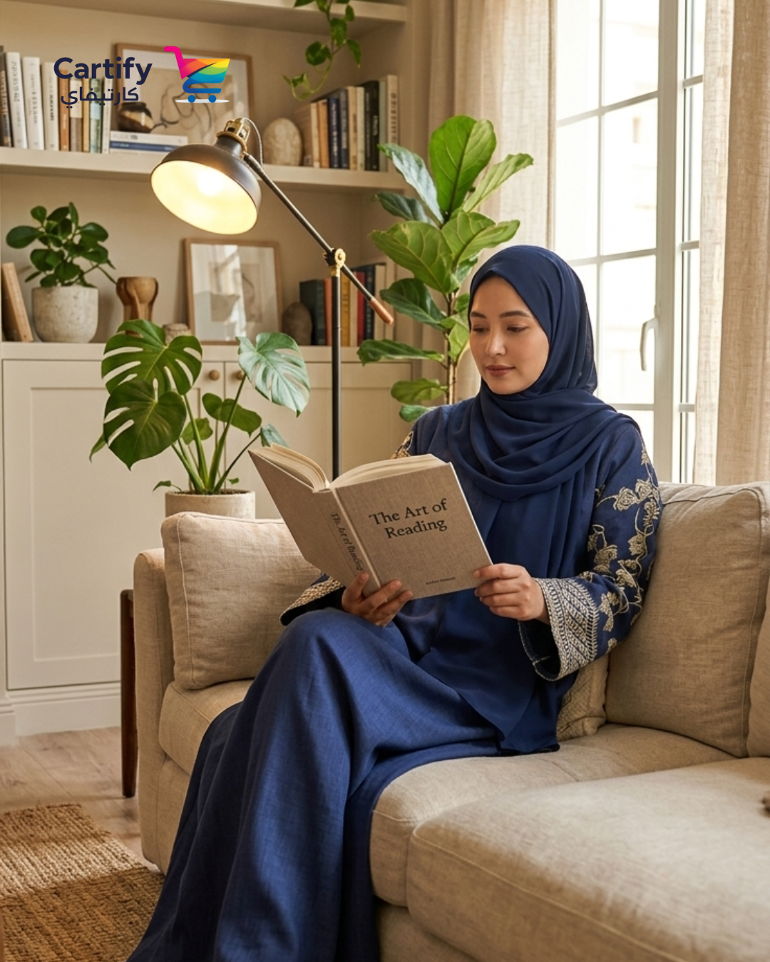 The Midnight Azure Linen Abaya