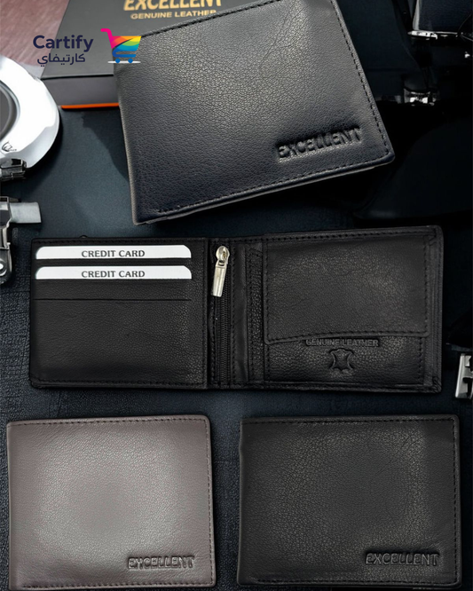 Excellent Genuine Leather Bifold With Center Zip - GLD105