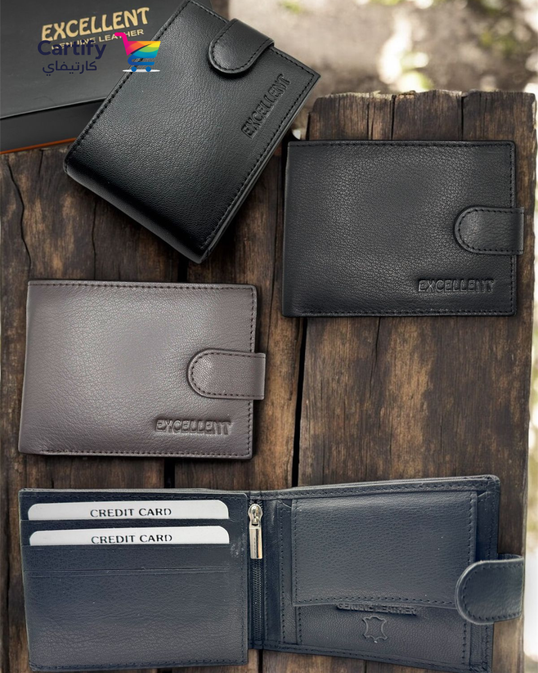 Excellent Genuine Leather Men’s Bifold Wallet With Internal Zipper Compartment-GLD102