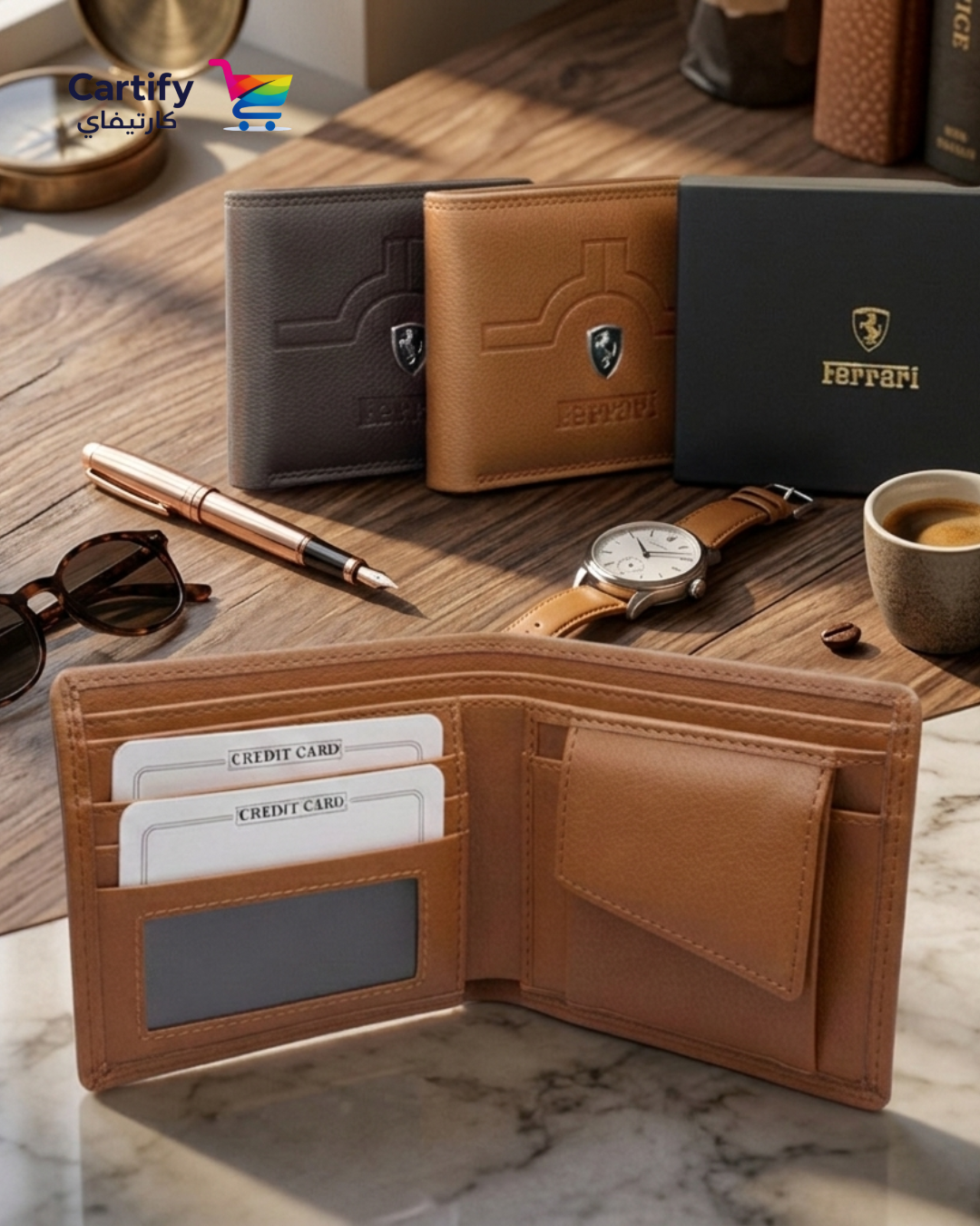 FR- PU Leather Bifold Wallet - Earth Tones Collection