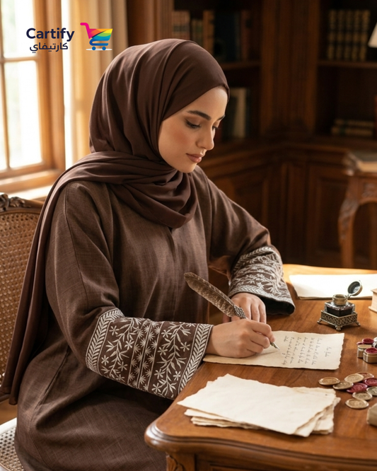 Mocha Linen Abaya Set