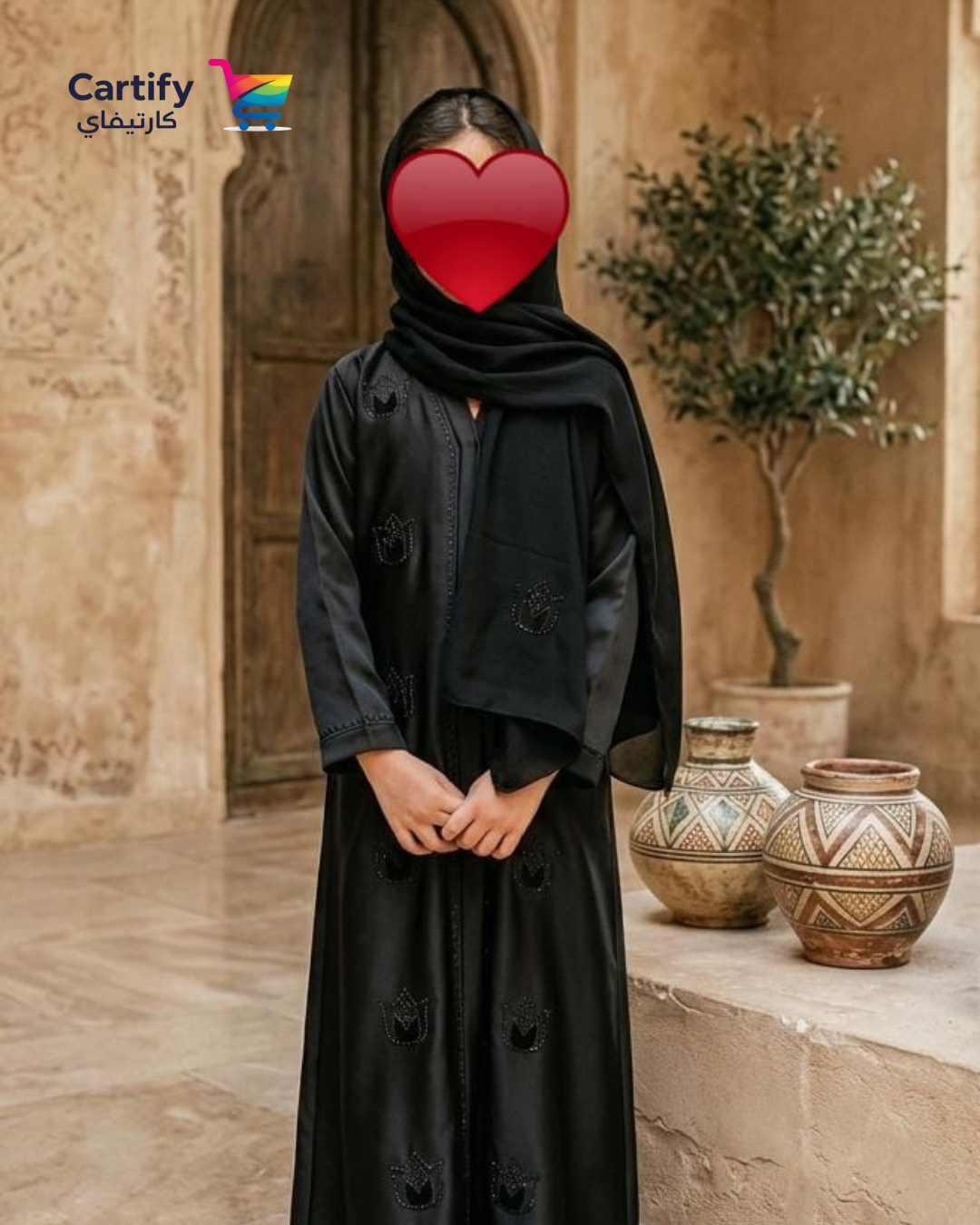 Kids' Tulip Embellished Abaya