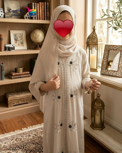 Kids' Elegant Embroidered Abaya Set