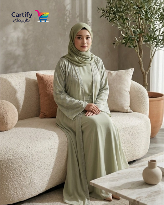 The Zayna Sage Abaya—Sage Green
