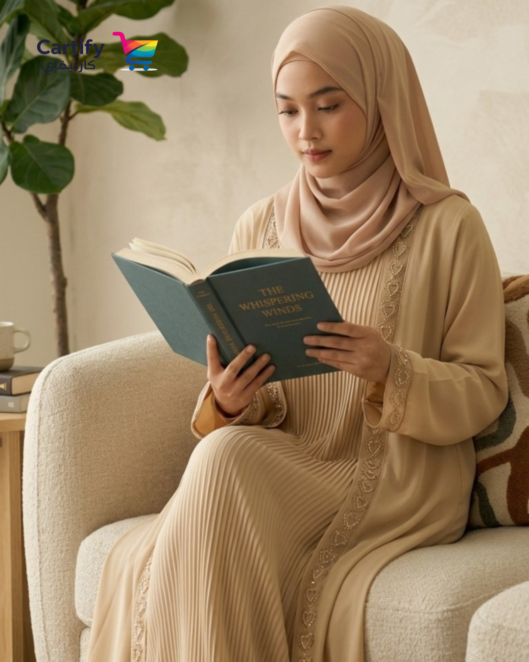 Aria Heart-Embroidered Abaya