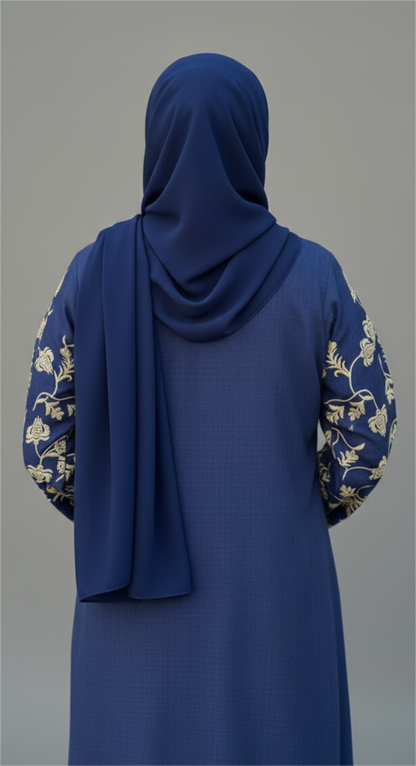 The Midnight Azure Linen Abaya