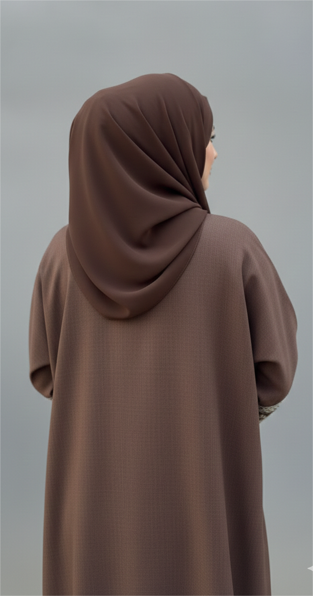 Mocha Linen Abaya Set