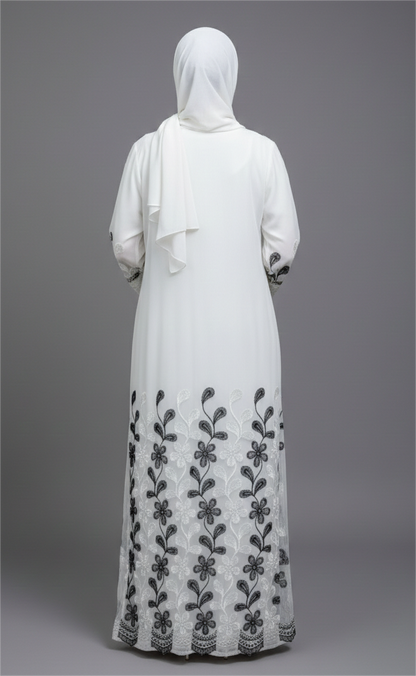 The Flora Noir Abaya Set