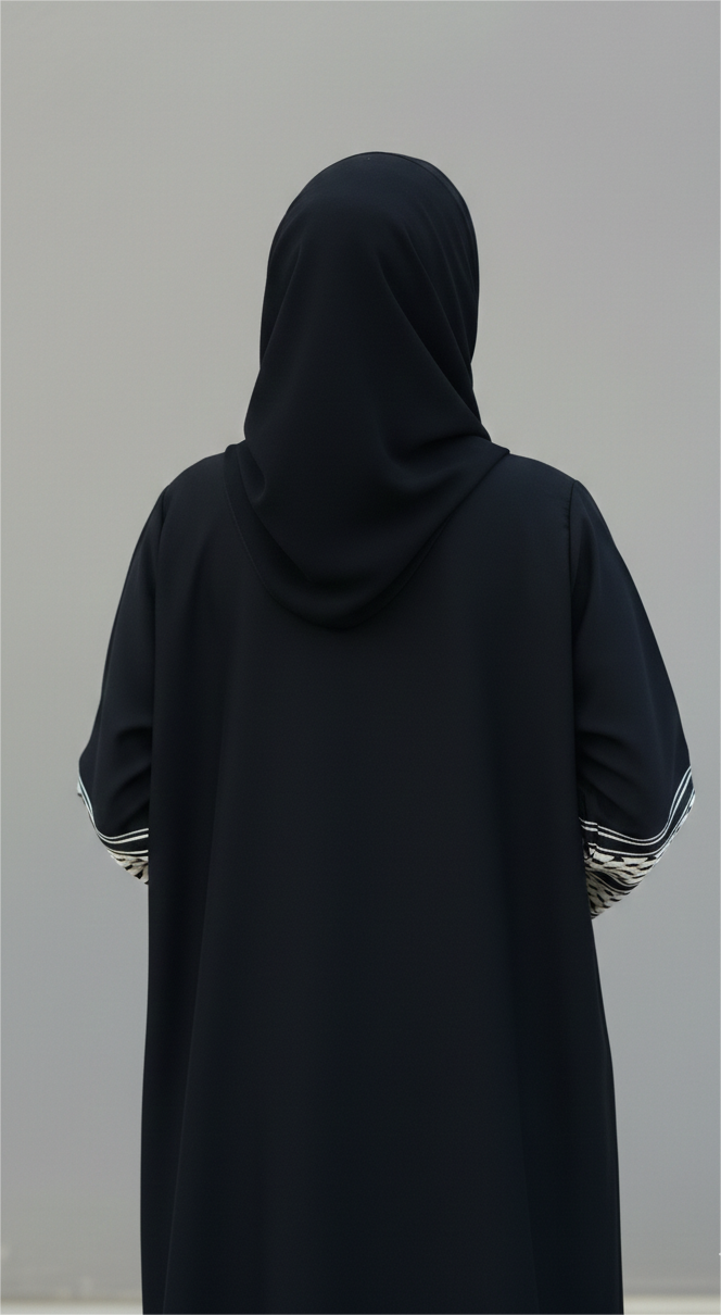 The Heritage Linen Abaya –  Black & Keffiyeh Edit