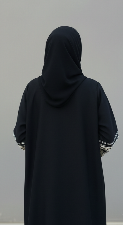The Heritage Linen Abaya –  Black & Keffiyeh Edit