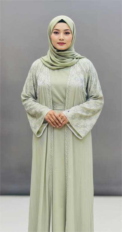 The Zayna Sage Abaya—Sage Green