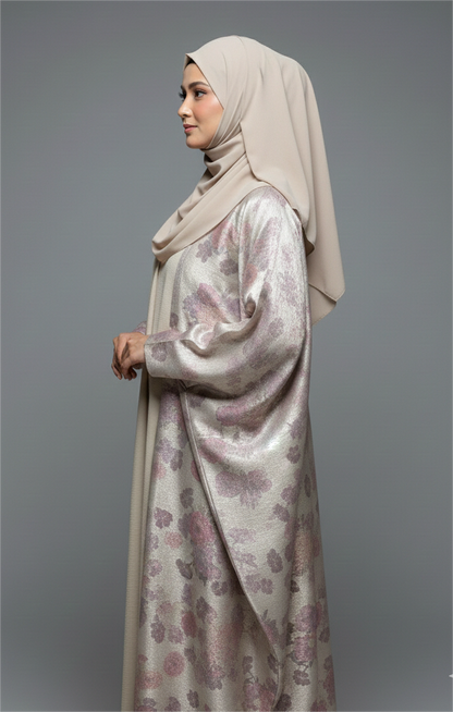 Multicolour Foil Print Abaya