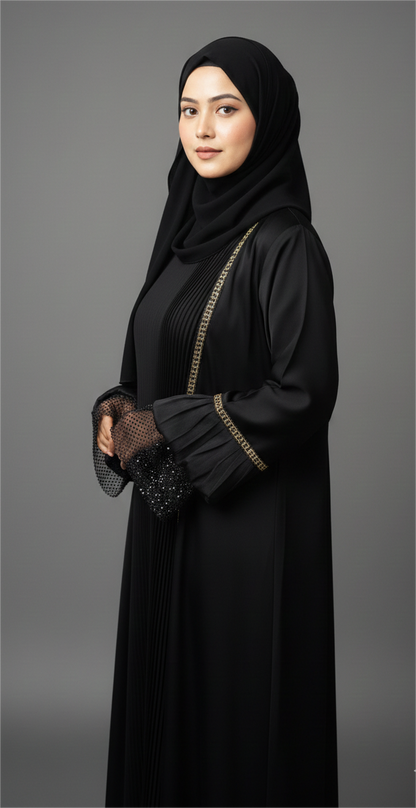 The Midnight Noor Pleated Abaya