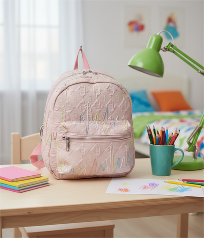 Chic Quilted "Wave" Mini Backpack - 12 "