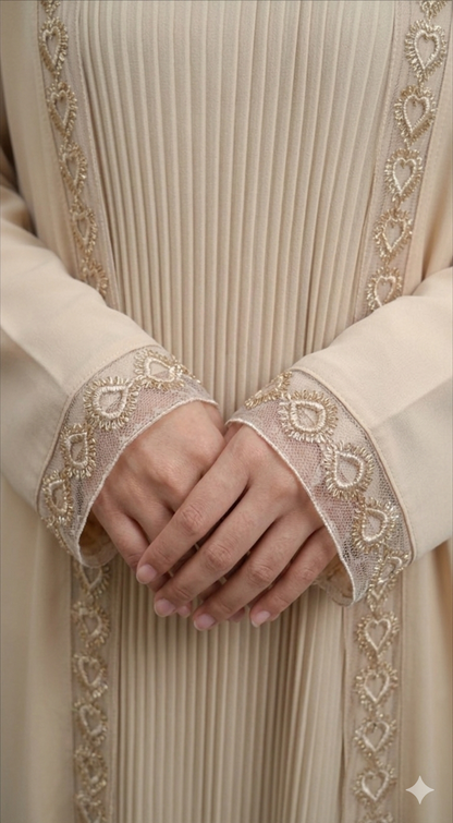 Aria Heart-Embroidered Abaya
