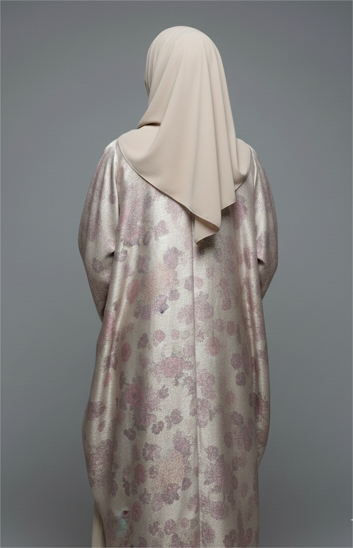 Multicolour Foil Print Abaya