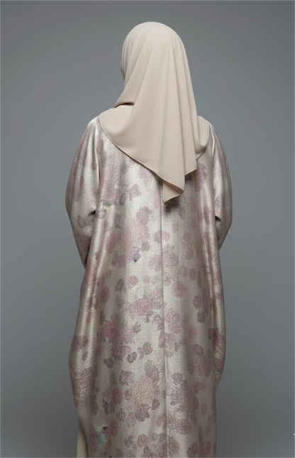 Multicolour Foil Print Abaya