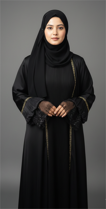 The Midnight Noor Pleated Abaya