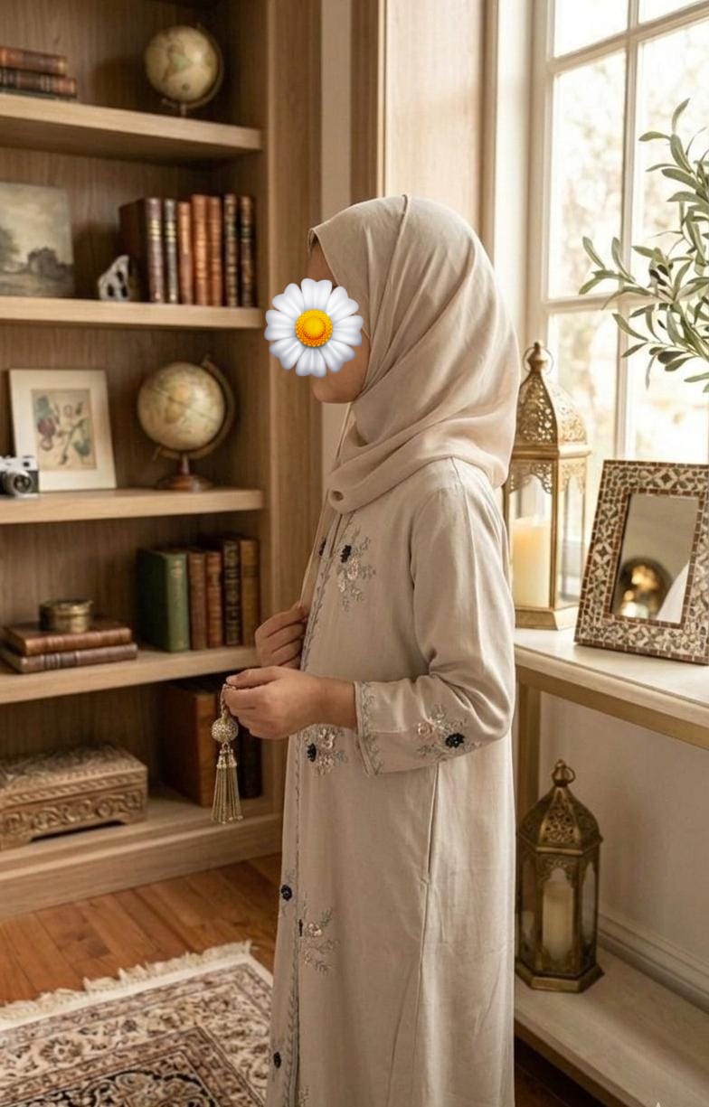 Kids' Elegant Embroidered Abaya Set